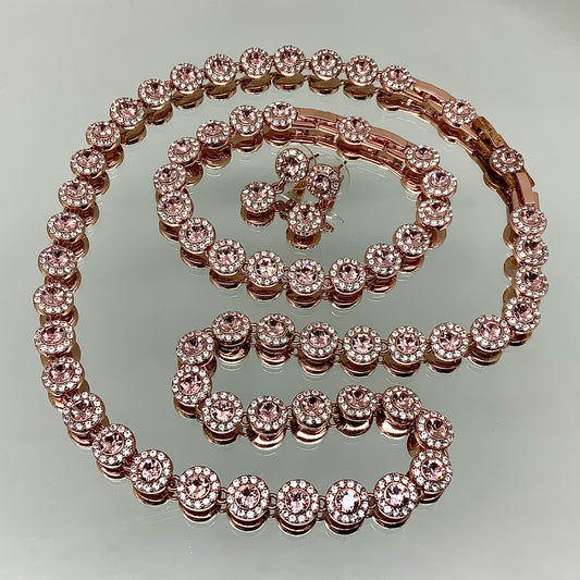 KB N3855 B3855 E3855 Rose Gold Plated / Vintage Rose Crystal